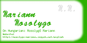 mariann mosolygo business card