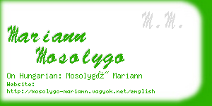 mariann mosolygo business card